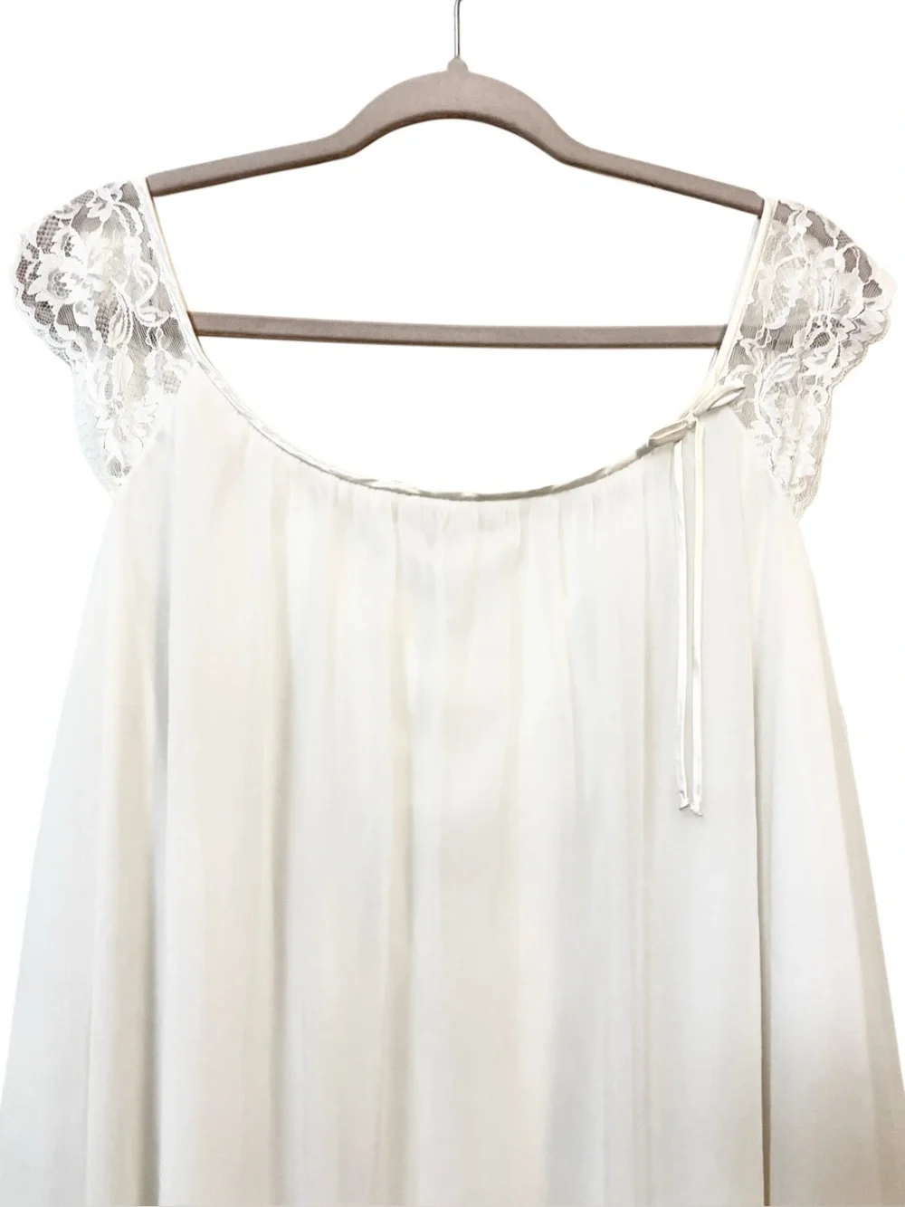 Vtg 50s 60s Vanity Fair White Sheer Babydoll Dress / Nightgown / Negligee -Large